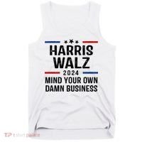 Harris Walz 2024 Mind Your Own Damn Business Tank Top thumb 0