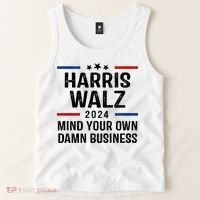 Harris Walz 2024 Mind Your Own Damn Business Tank Top thumb 2