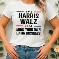 Harris Walz 2024 Mind Your Own Damn Business Women's T-Shirt thumb 2