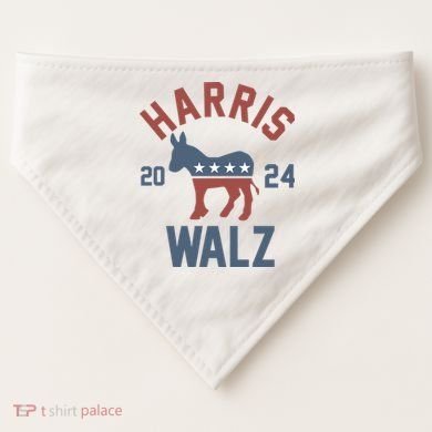 Harris Walz 2024 Kamala Harris Tim Walz For Vp USA-Made Doggie Bandana