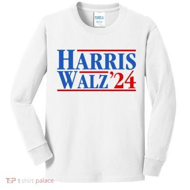 Harris Walz 2024 Kamala Harris Tim Walz For Vp Kids Long Sleeve Shirt