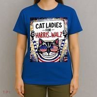 Harris Waltz 2024 Cat Ladies For Harris And Walz 2024 Premium T-Shirt thumb 4