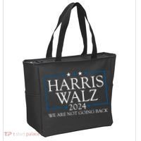 Harris Walz 2024 We Are Not Going Back Election Tote Bag thumb 2