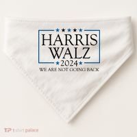 Harris Walz 2024 We Are Not Going Back Election USA-Made Doggie Bandana thumb 0