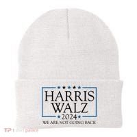 Harris Walz 2024 We Are Not Going Back Election Beanie thumb 0