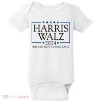 Harris Walz 2024 We Are Not Going Back Election Baby Bodysuit thumb 0