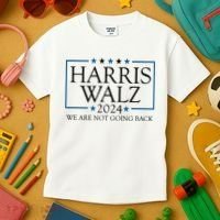 Harris Walz 2024 We Are Not Going Back Election Kids T-Shirt thumb 3