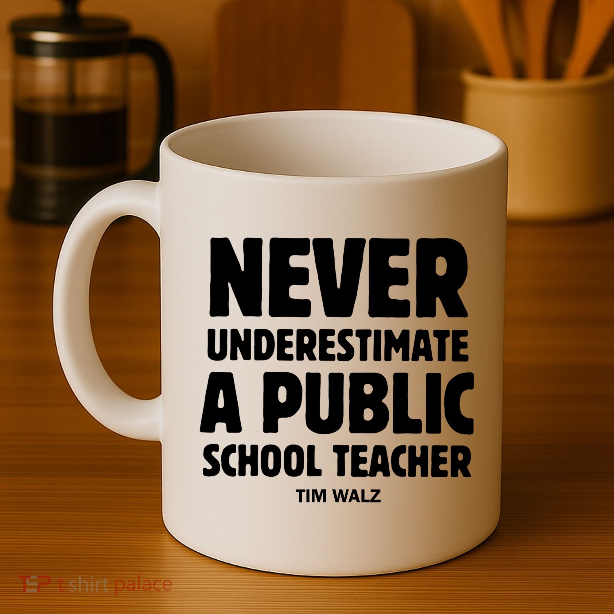 Harris Walz 2024 Never Underestimate A Public School Teacher Coffee Mug