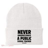 Harris Walz 2024 Never Underestimate A Public School Teacher Beanie thumb 0
