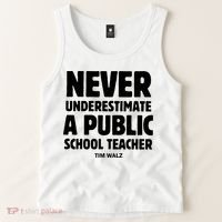 Harris Walz 2024 Never Underestimate A Public School Teacher Tank Top thumb 2