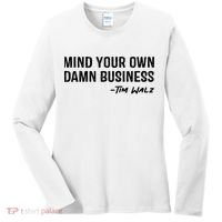 Harris Walz 2024 Mind Your Own Damn Business Women's Long Sleeve Shirt thumb 0