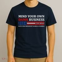 Harris Walz 2024 Mind Your Own Damn Business T-Shirt thumb 3