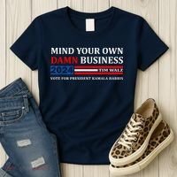 Harris Walz 2024 Mind Your Own Damn Business Women's T-Shirt thumb 3