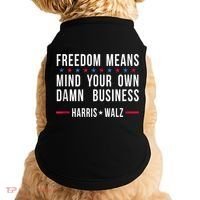 Harris Walz 2024 Mind Your Own Damn Business Doggie Tank thumb 0