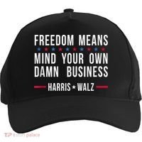 Harris Walz 2024 Mind Your Own Damn Business Five-Panel Snapback Cap thumb 0