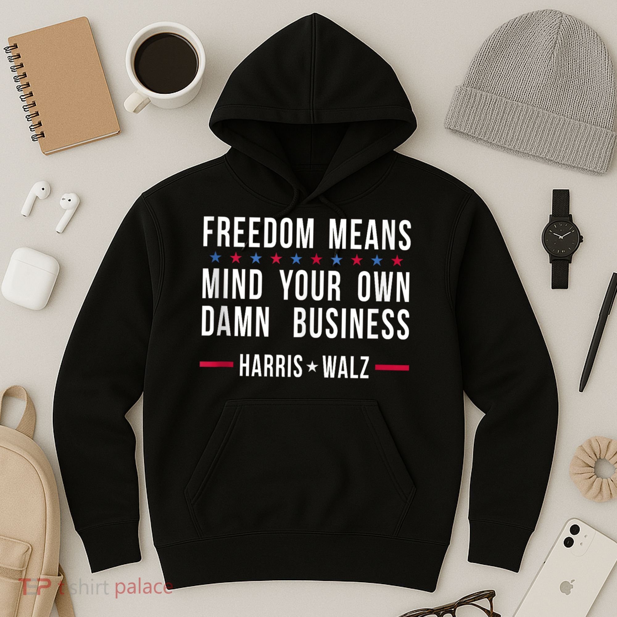 Harris Walz 2024 Mind Your Own Damn Business Hoodie