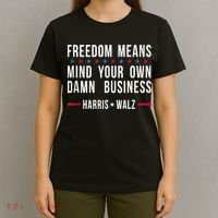 Harris Walz 2024 Mind Your Own Damn Business T-Shirt thumb 4