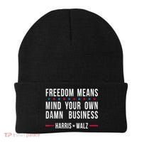 Harris Walz 2024 Mind Your Own Damn Business Beanie thumb 0
