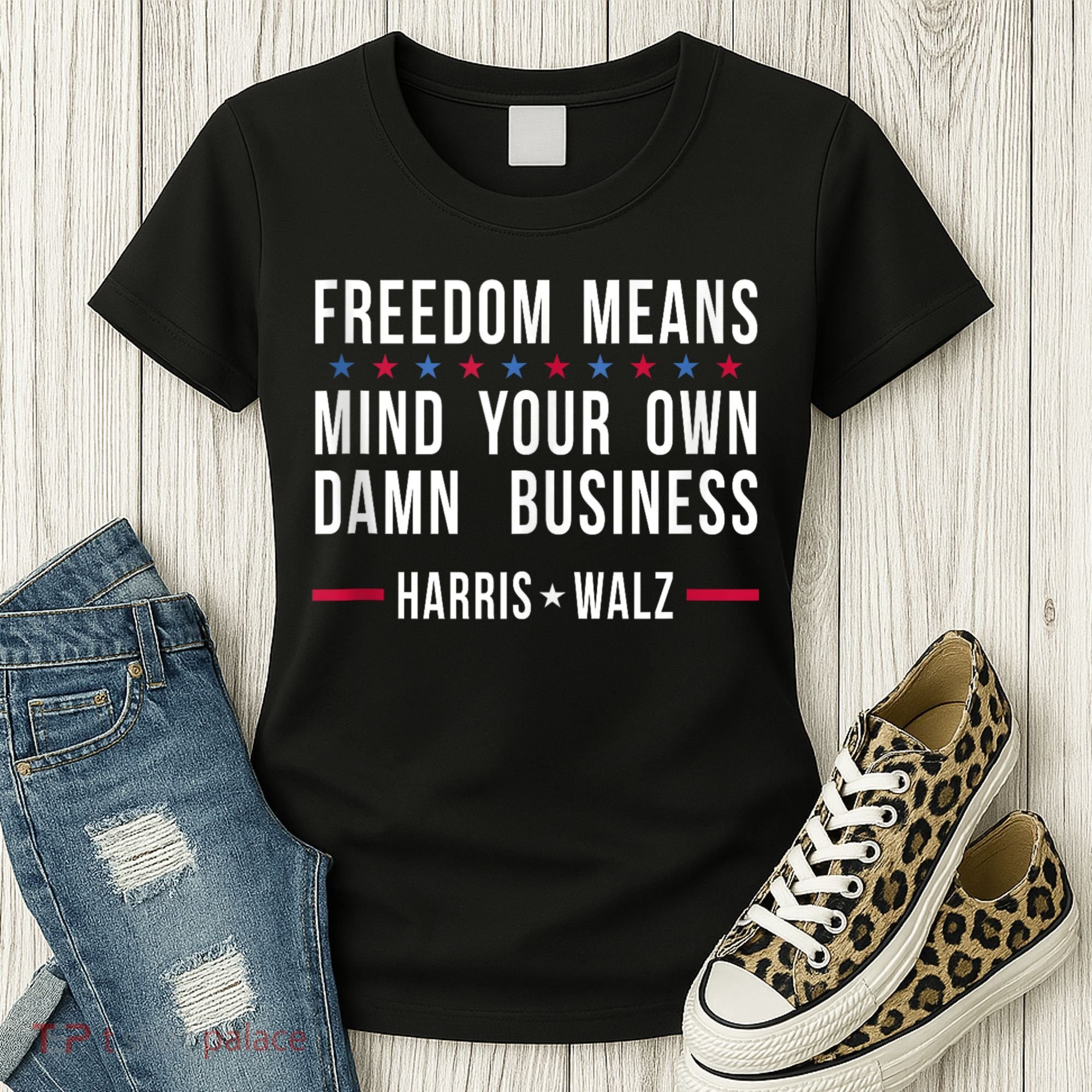 Harris Walz 2024 Mind Your Own Damn Business Women's T-Shirt