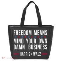 Harris Walz 2024 Mind Your Own Damn Business Tote Bag thumb 0