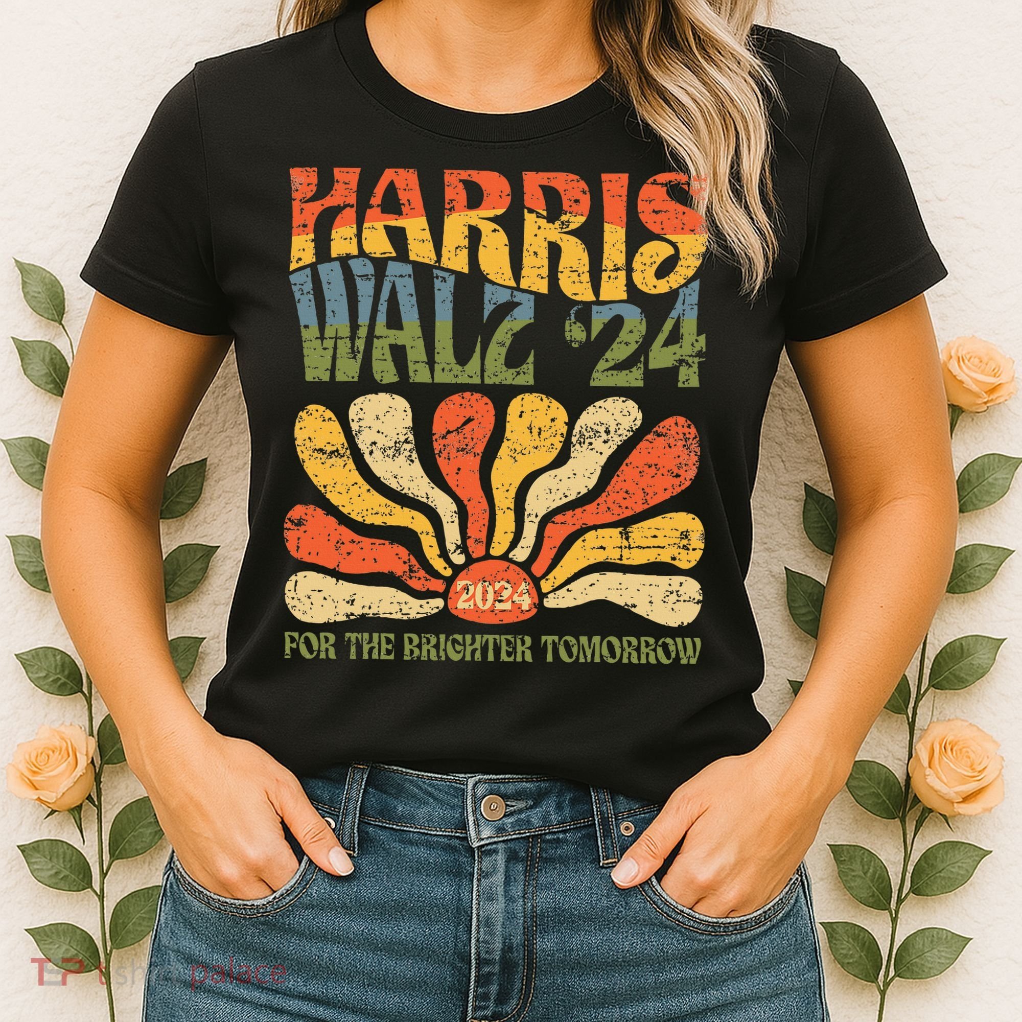 Harris Walz 2024 For President Patriotic Kamala Waltz 2024 Women's T-Shirt