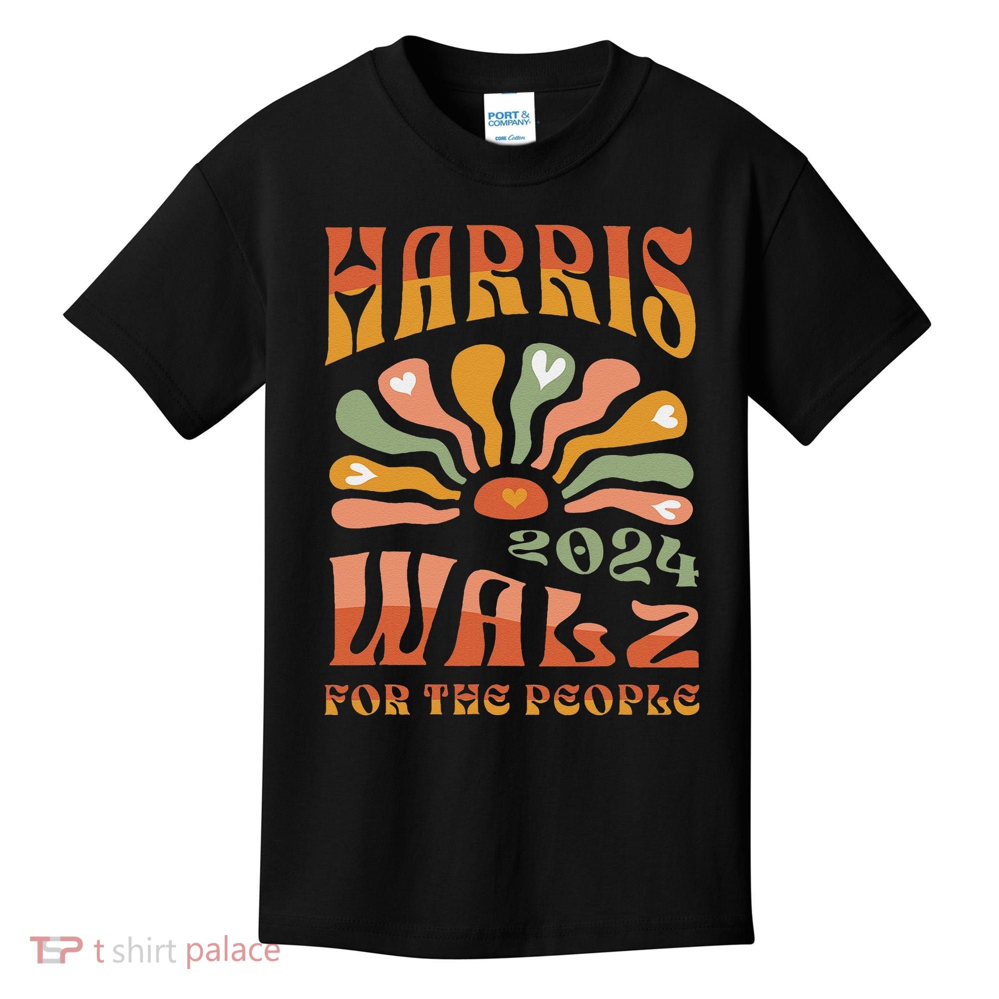 Harris Walz 2024 Election President Kamala Harris Tim Waltz Kids T-Shirt