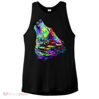 Howling Wolf Abstract Ladies PosiCharge Tri-Blend Wicking Tank thumb 0