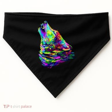 Howling Wolf Abstract USA-Made Doggie Bandana