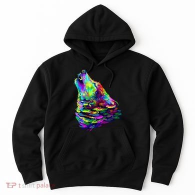 Howling Wolf Abstract Hoodie