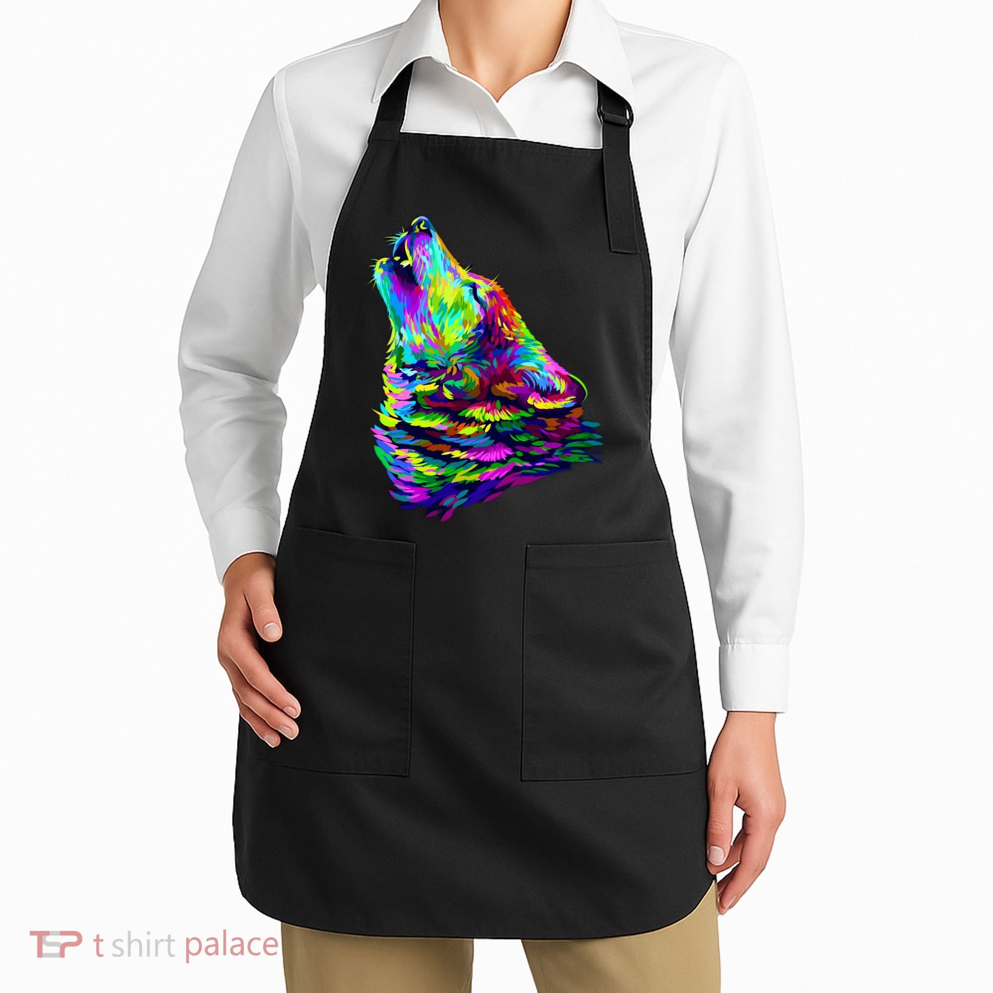 Howling Wolf Abstract Apron