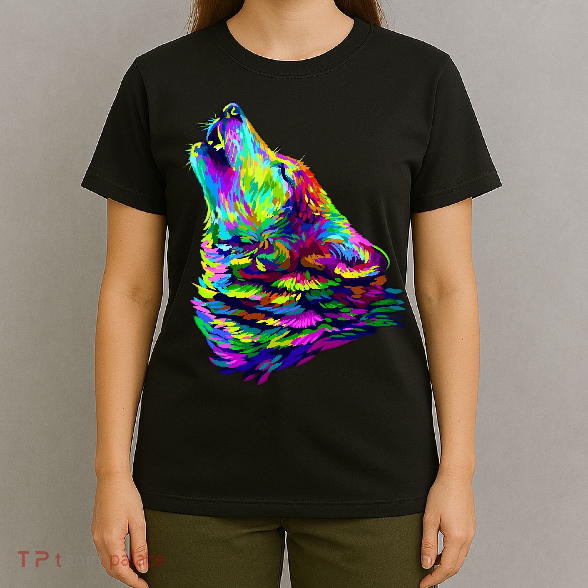 Howling Wolf Abstract T-Shirt
