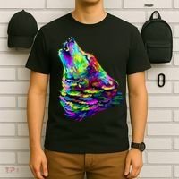 Howling Wolf Abstract T-Shirt thumb 6