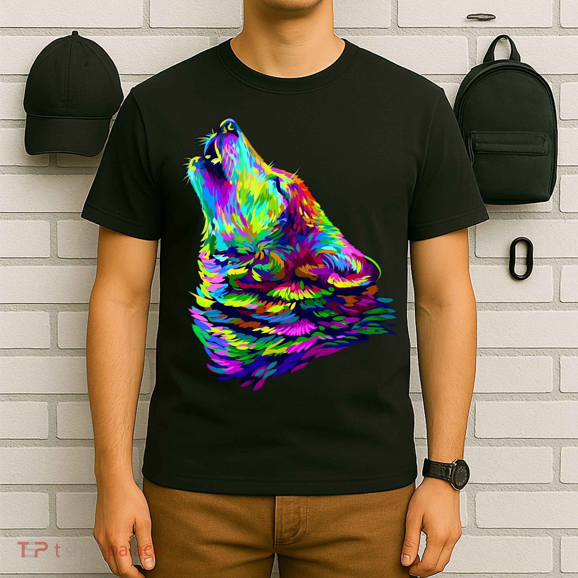 Howling Wolf Abstract T-Shirt