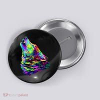 Howling Wolf Abstract Button thumb 0