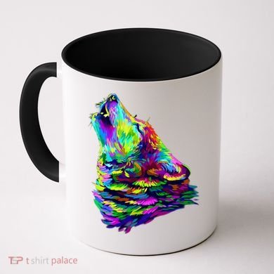 Howling Wolf Abstract Coffee Mug
