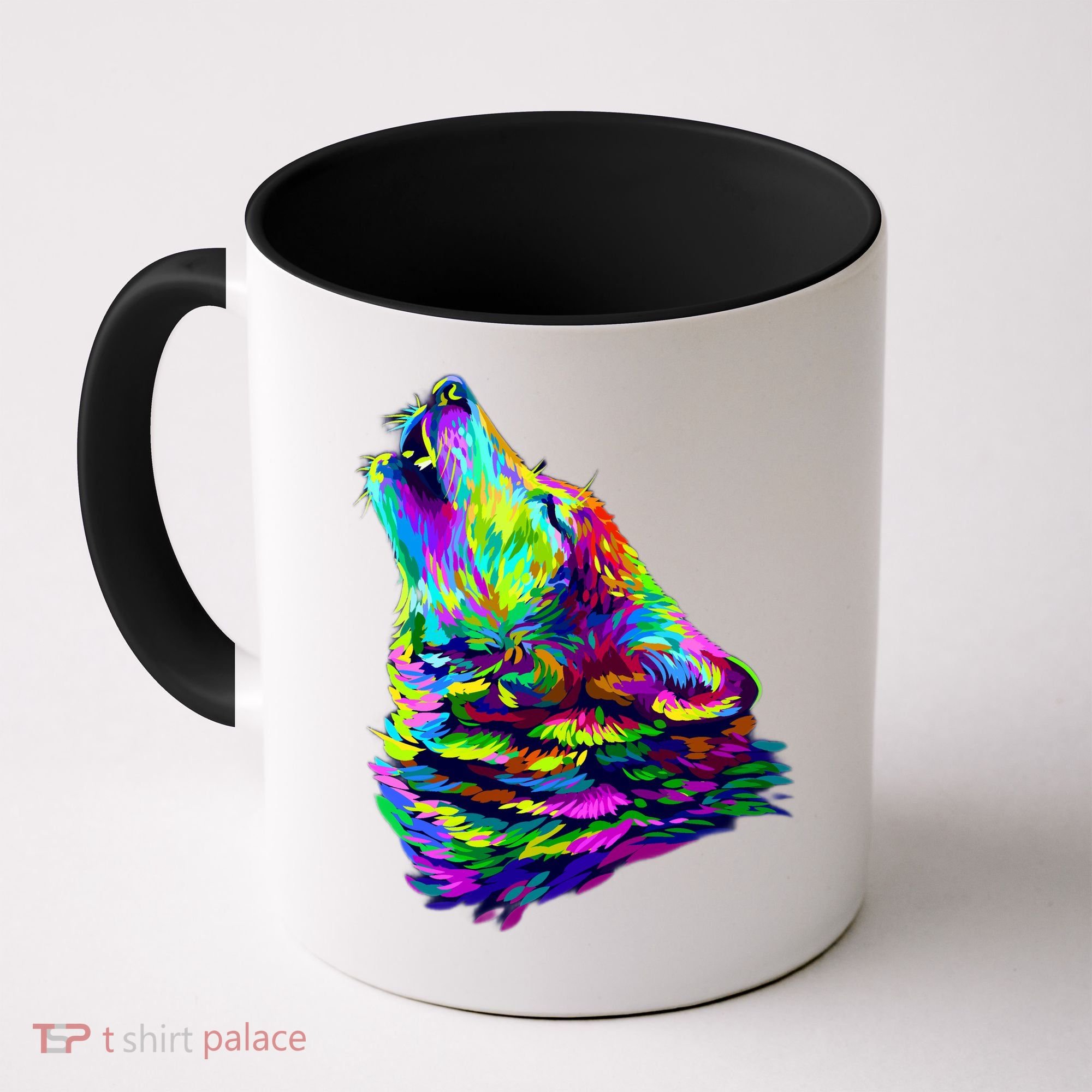 Howling Wolf Abstract Coffee Mug