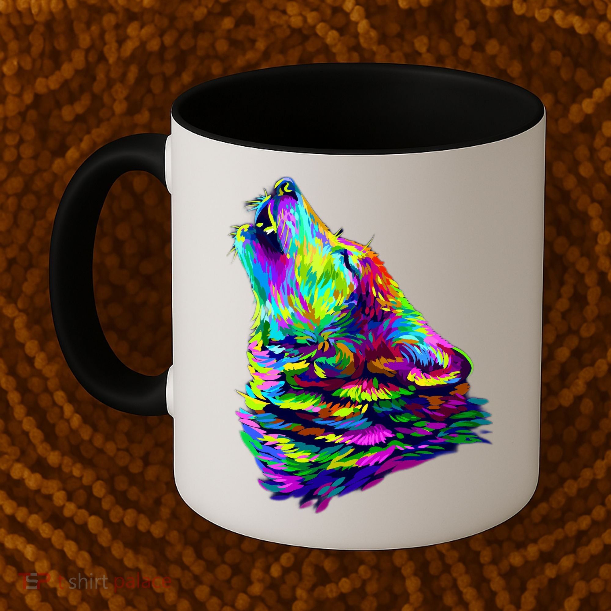 Howling Wolf Abstract Coffee Mug