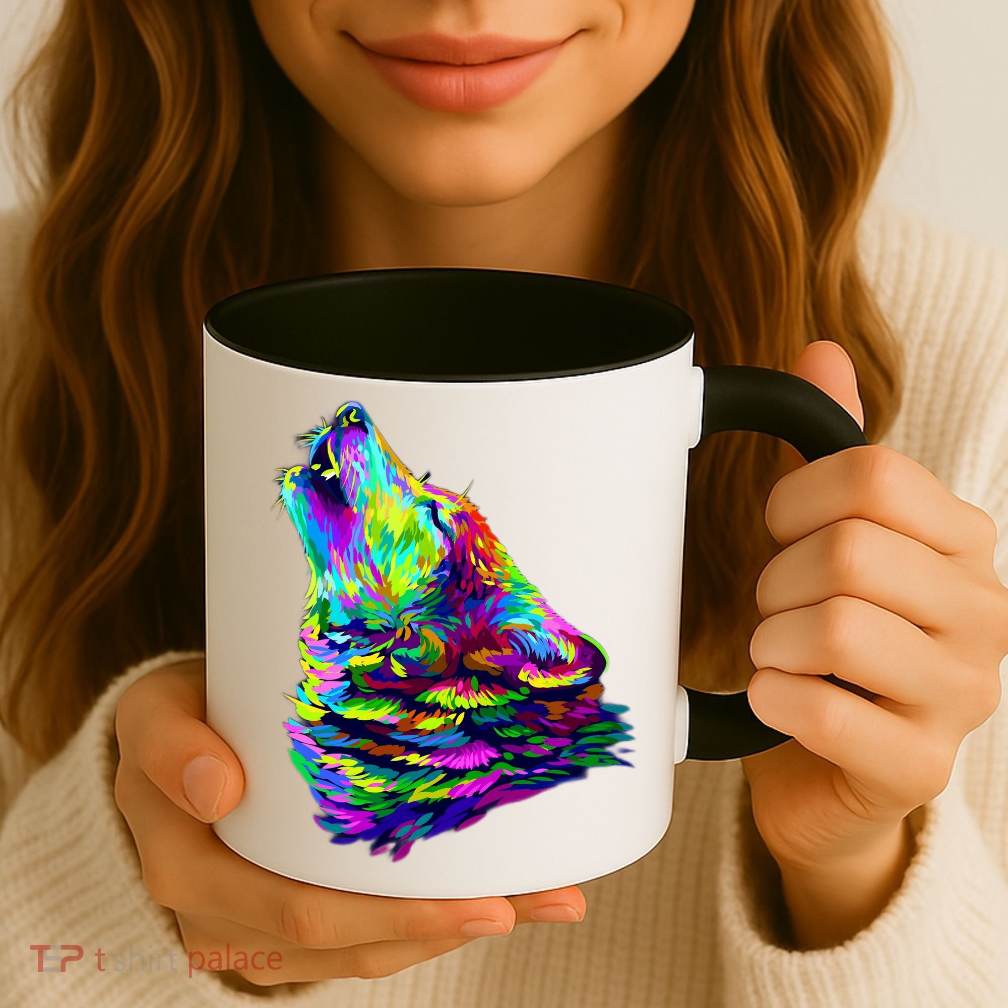 Howling Wolf Abstract Coffee Mug