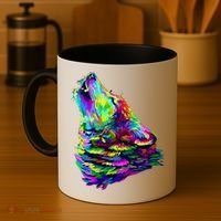 Howling Wolf Abstract Coffee Mug thumb 4
