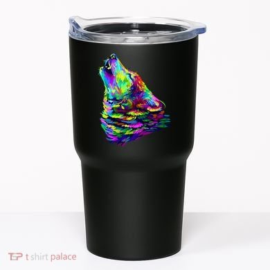 Howling Wolf Abstract Tumbler