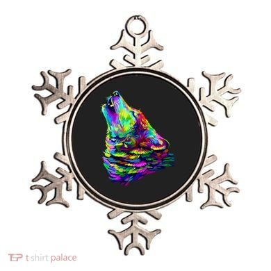 Howling Wolf Abstract Ornament