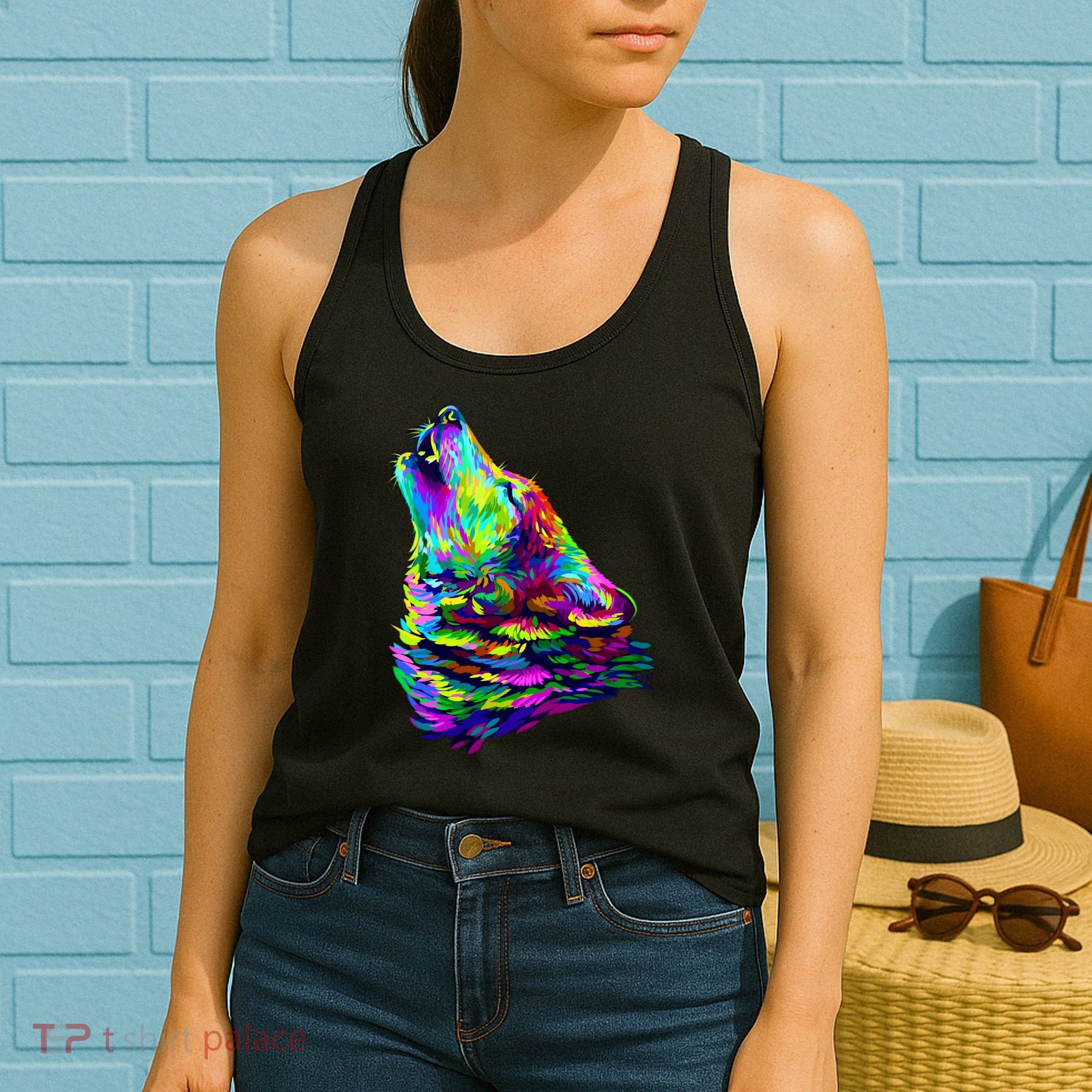 Howling Wolf Abstract Women's Tank Top