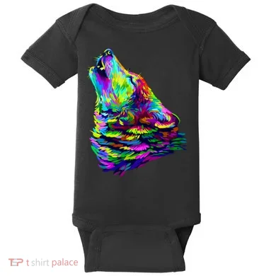 Howling Wolf Abstract Baby Bodysuit