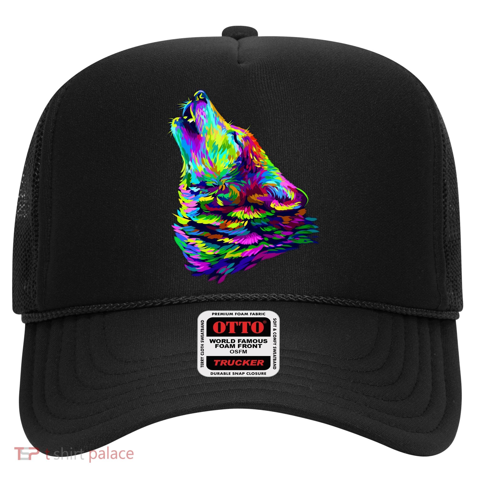 Howling Wolf Abstract Hat