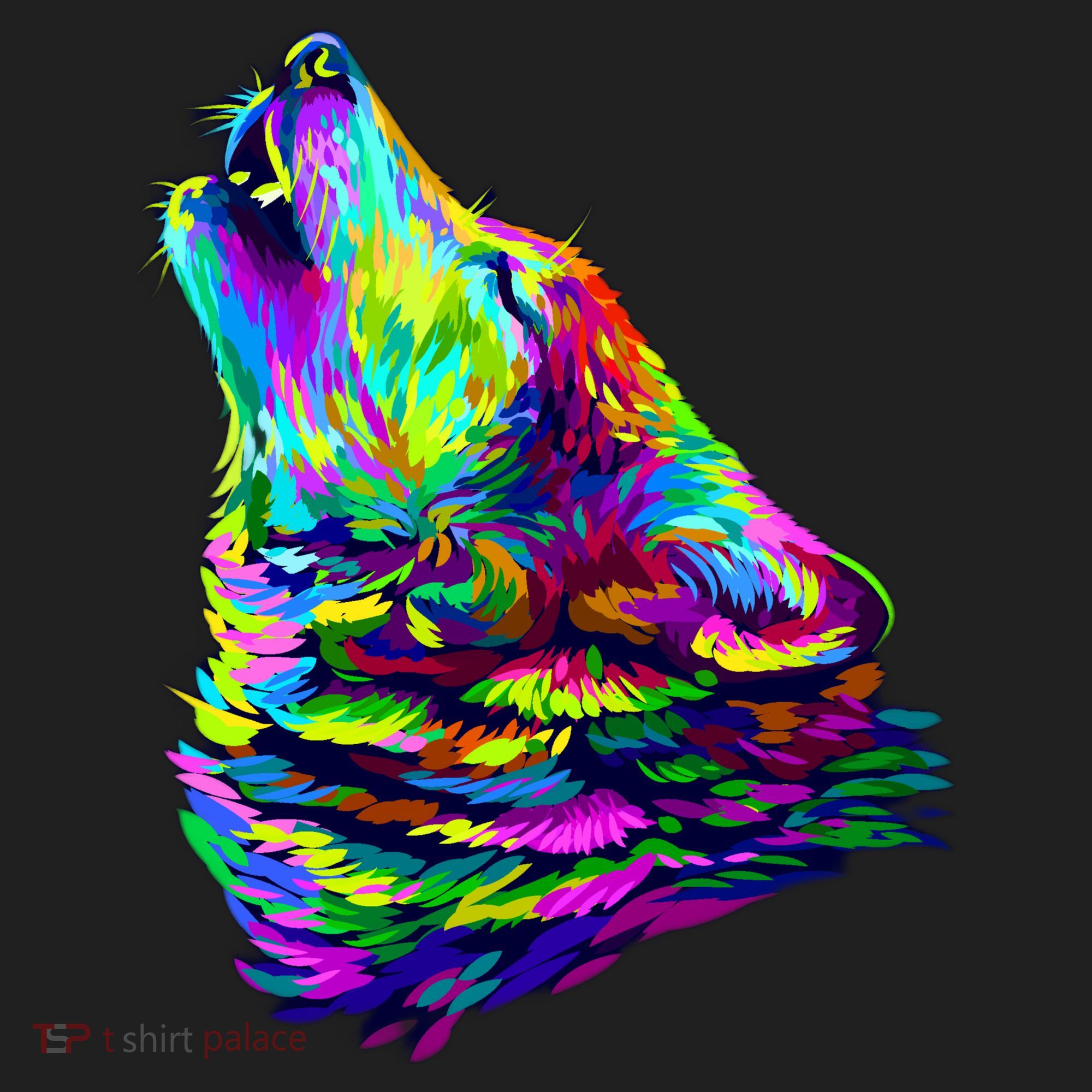 Howling Wolf Abstract Hat