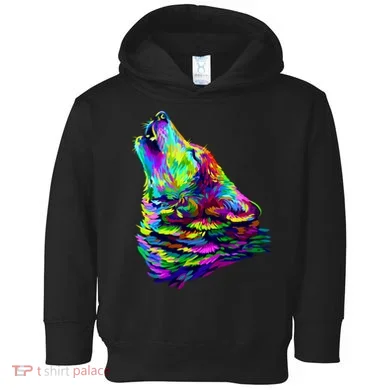 Howling Wolf Abstract Toddler Hoodie