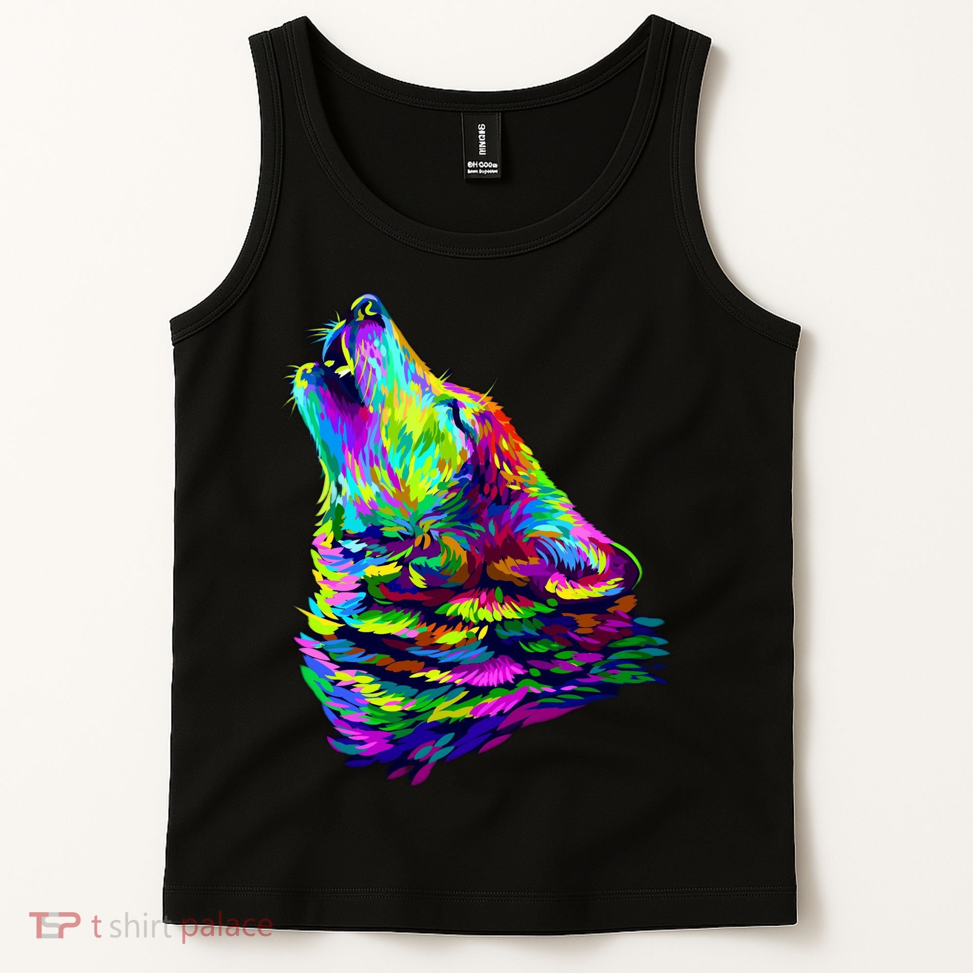 Howling Wolf Abstract Tank Top