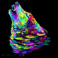Howling Wolf Abstract Visor thumb 3
