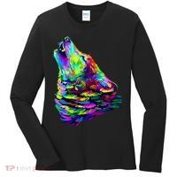 Howling Wolf Abstract Women's Long Sleeve Shirt thumb 0