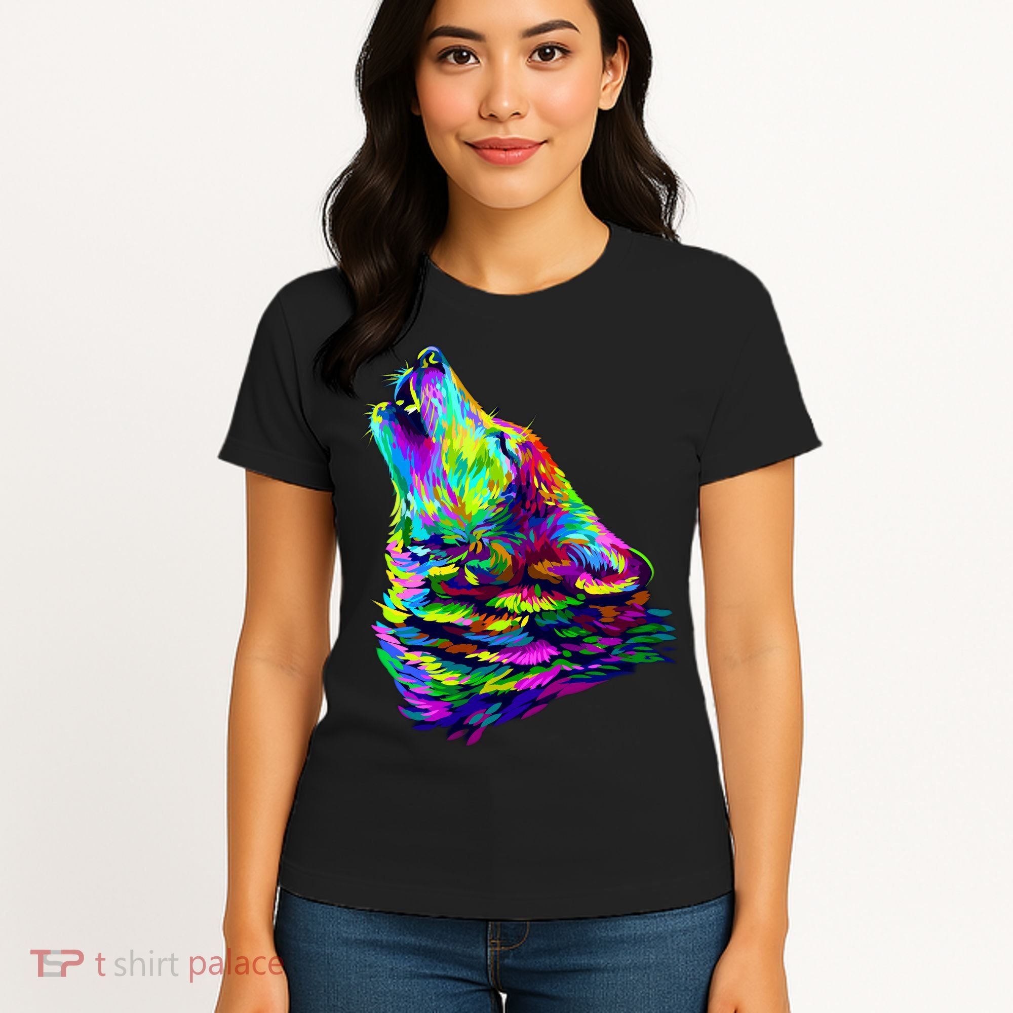 Howling Wolf Abstract Women's T-Shirt